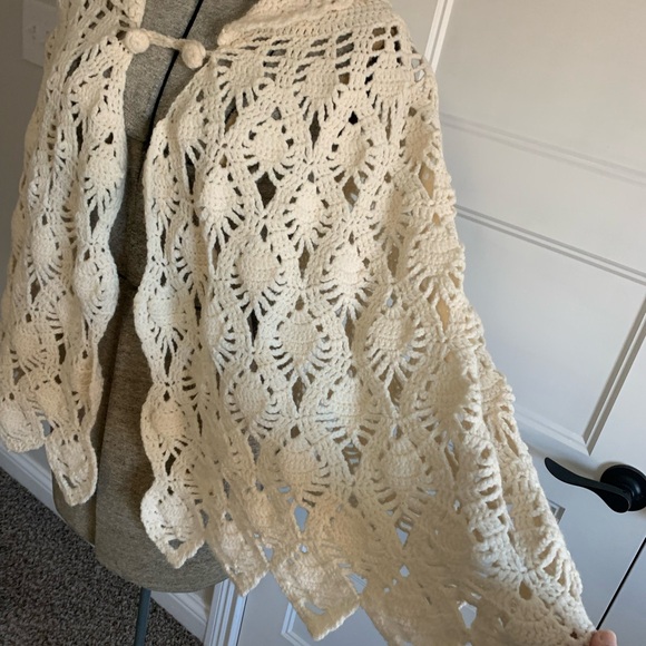 OSFM crochet poncho Hippie Boho - Picture 3 of 7